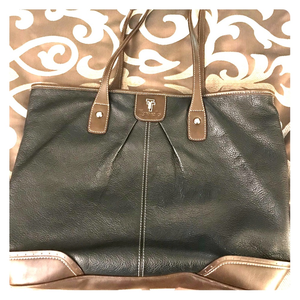 Tignanello!!! woman leather brown/Black handbag!